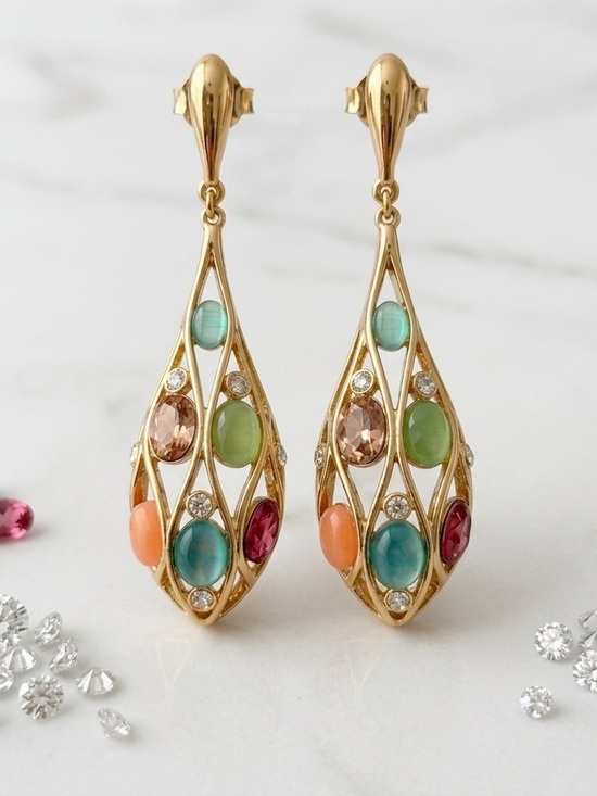 SC JEWELRY Jewelry - 14K Gold Plated Australian Crystal Tear Drop Earrings Hypoallergenic Limited